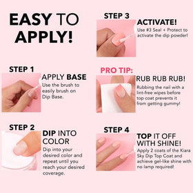 KIARA SKY in-use image of powder dipping showing quick, lamp-free application benefit