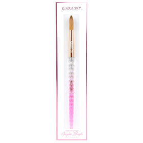 Kiara Sky handle detail highlighting crystal-cut finish and acetone resistance for durability
