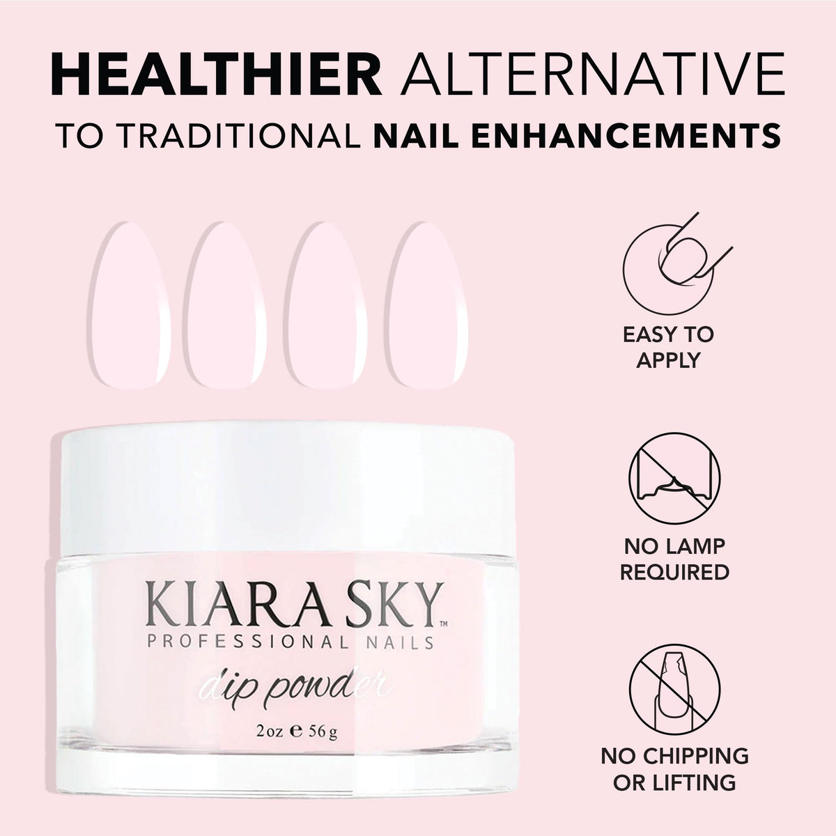Kiara Sky powder in spa setting suggesting salon-quality, relaxing results