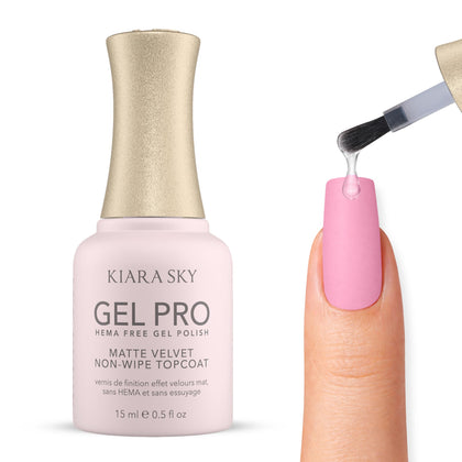 Kiara Sky front bottle shot showing matte top coat and professional packaging benefit