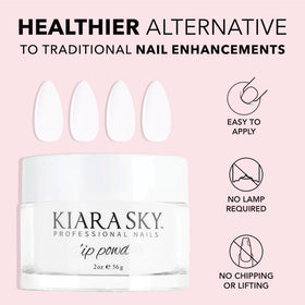 KIARA SKY finished manicure lifestyle shot showing bright white overlay