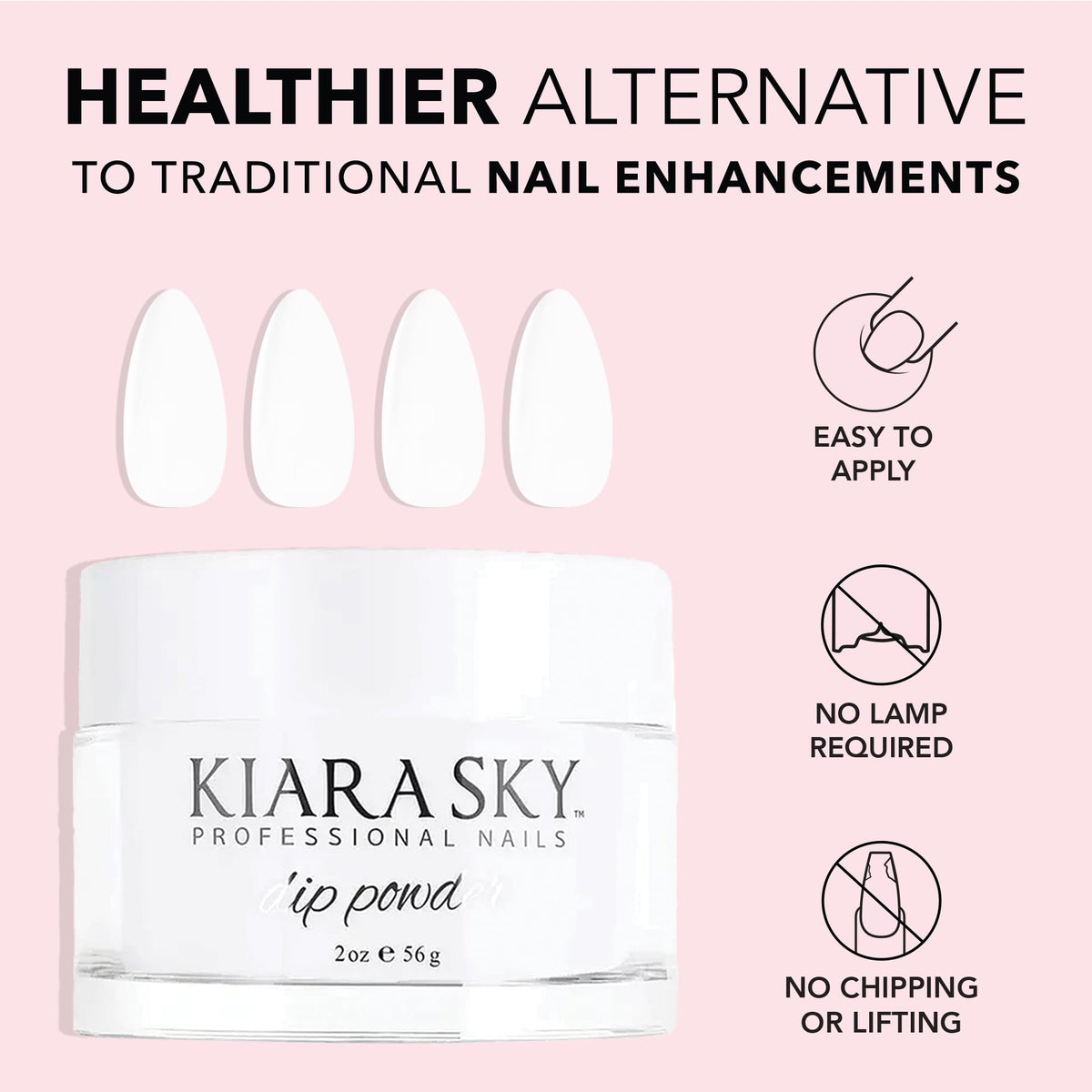 KIARA SKY 2 oz jar held next to a ruler showing compact size and salon-friendly quantity benefit