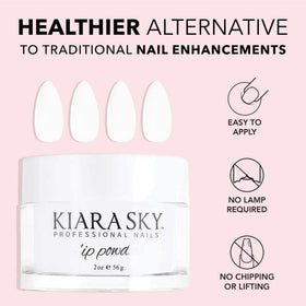 KIARA SKY 2 oz jar held next to a ruler showing compact size and salon-friendly quantity benefit