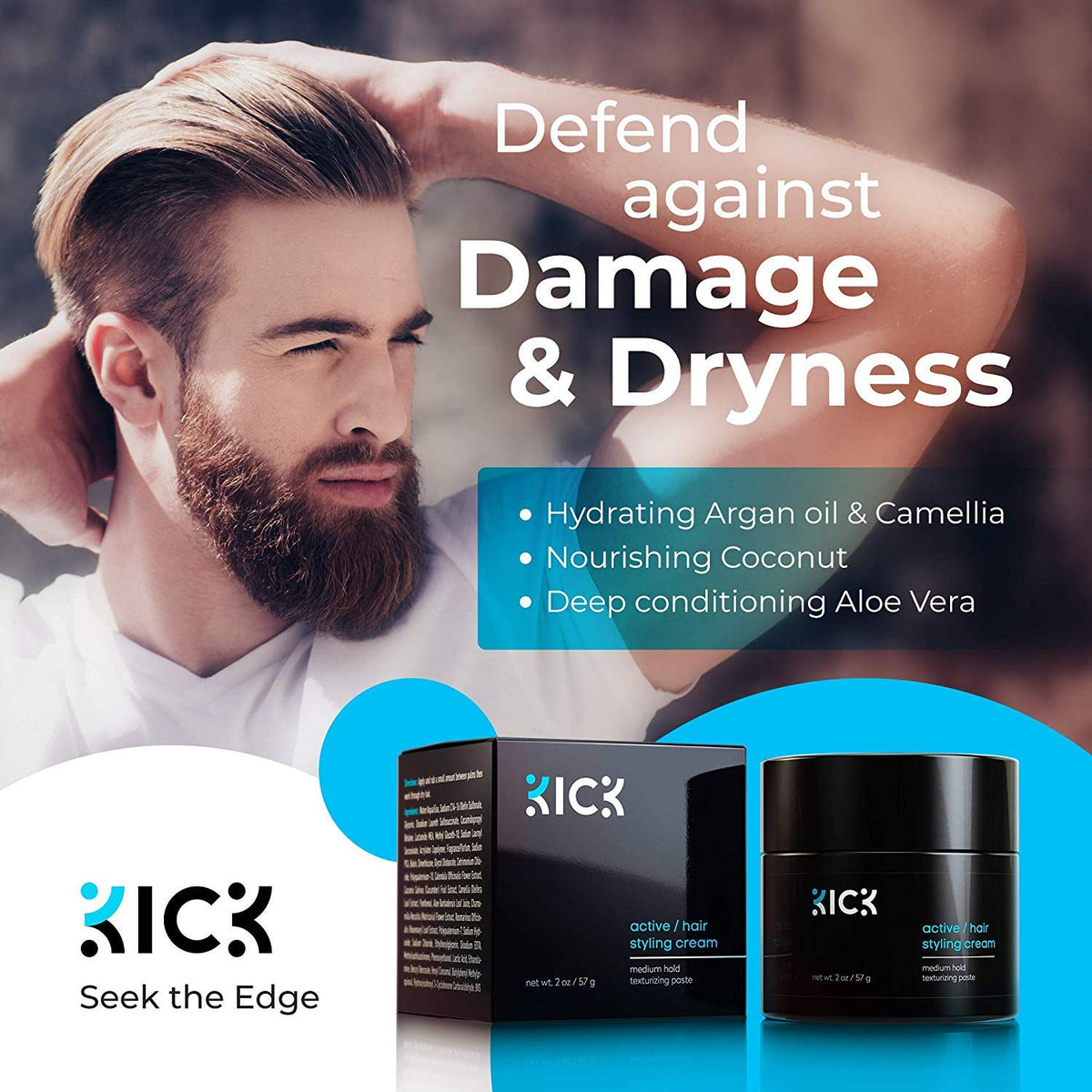 Kick before and after thickness comparison showing fuller-looking strands