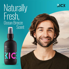 Kick 200ml bottle beside a ruler for scale to visualize bottle size and portability