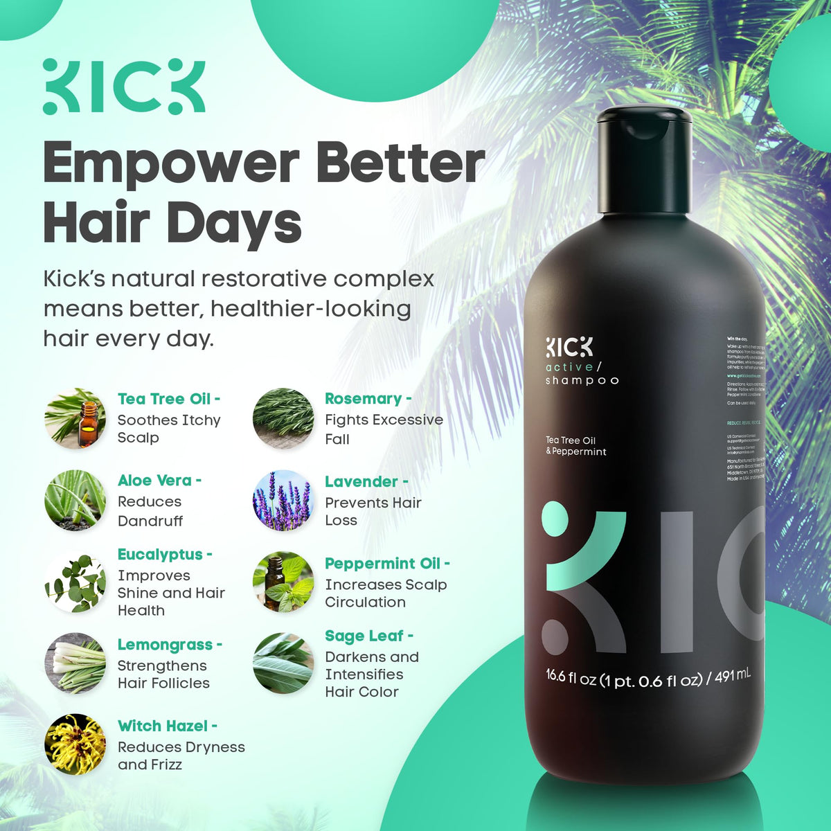 Kick shampoo applied to scalp during massage for oil control