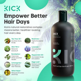 Kick shampoo applied to scalp during massage for oil control