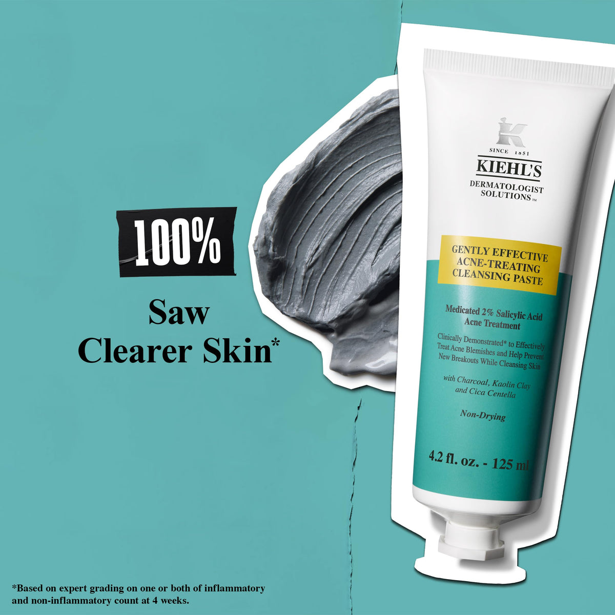 Kiehl's paste texture close-up highlighting creamy consistency and application ease