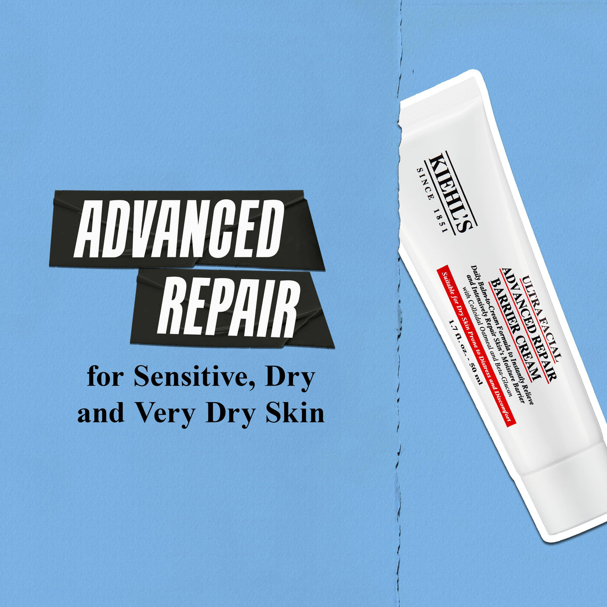 Kiehl's colloidal oatmeal close-up illustrating soothing relief for redness benefit