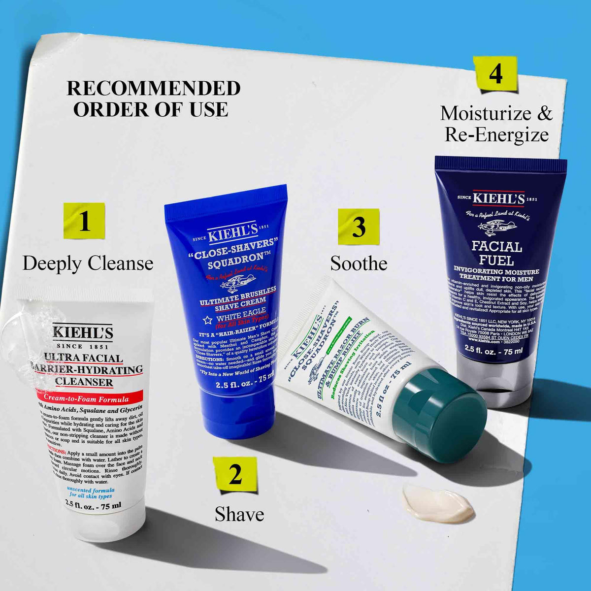 Kiehl's after shave jar open showing soothing cream for razor bumps and instant calm