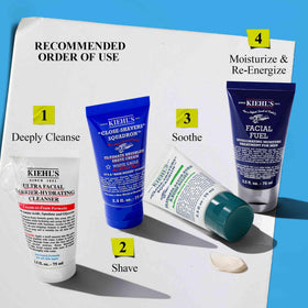 Kiehl's after shave jar open showing soothing cream for razor bumps and instant calm