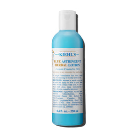 Kiehl's blue astringent front packaging showing clear bottle and label, conveys trust
