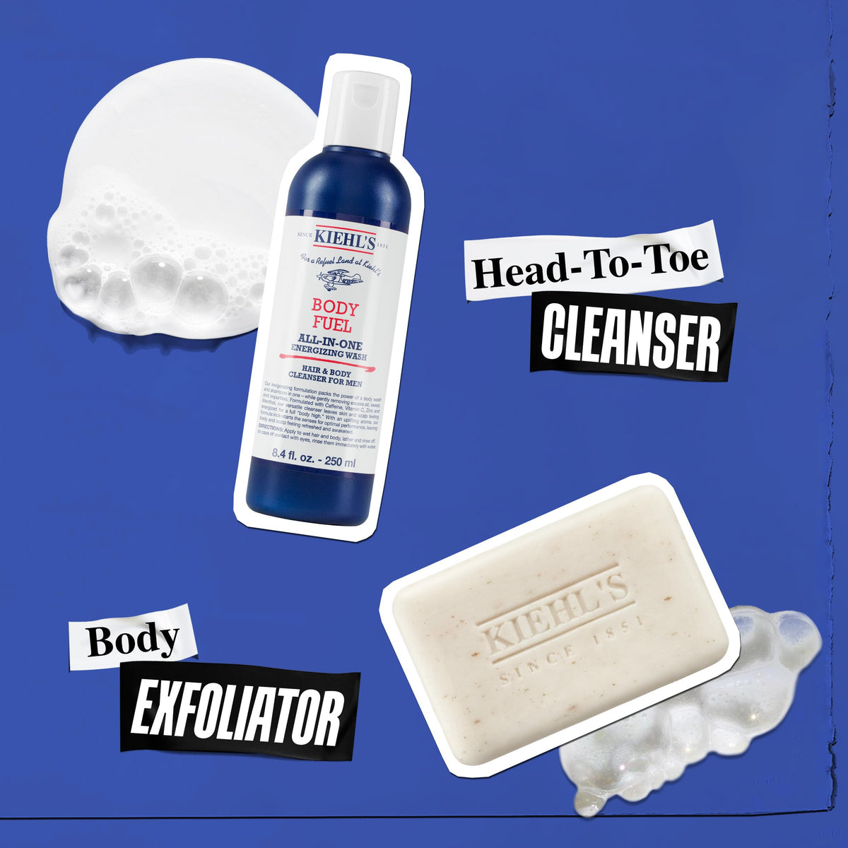 Kiehl's bottle in gym bag suggesting post-workout clean refresh