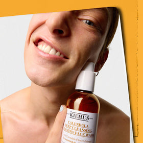Kiehl's in bathroom routine with cleanser streamlining morning care