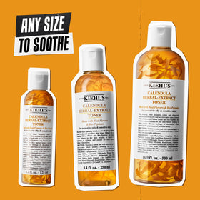 Kiehl's toner on bathroom shelf in lifestyle scene promoting calming routine