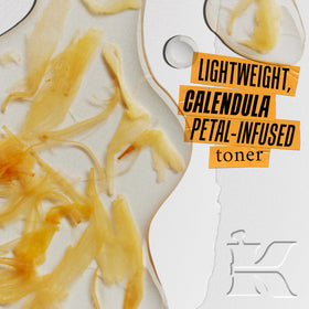 Kiehl's calendula petals close-up highlighting natural botanical calming ingredients