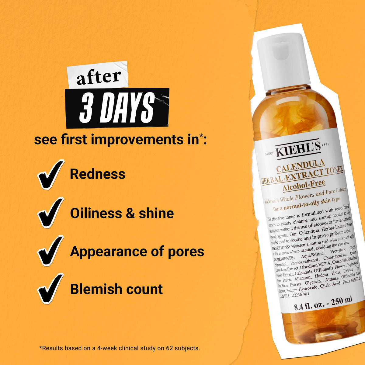 Kiehl's bottle held in hand to show scale and practical everyday use