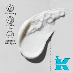 Kiehl's creamy-to-foam texture demonstrating gentle hydration