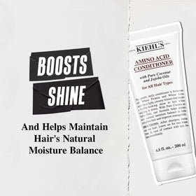 Kiehl's conditioner spread on hair strand showing conditioning effect