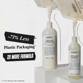 Kiehl's bottle placed on bathroom shelf suggesting daily use