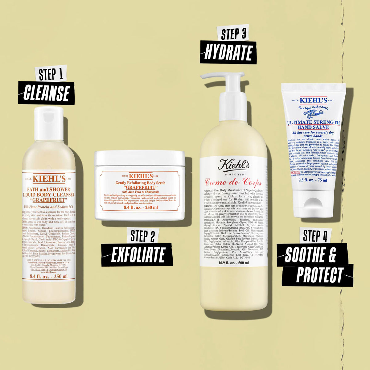 Kiehl's on bathroom vanity in lifestyle scene conveying daily ritual benefit