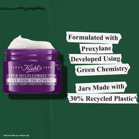 Kiehl's jar next to ruler showing product size and travel-friendly benefit