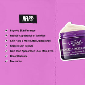 Kiehl's applied to face and neck in morning routine showing hydrated looking skin