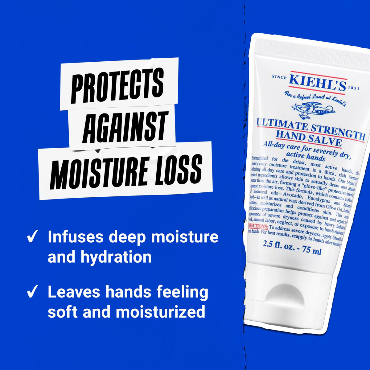 Kiehl's open tube detail with product visible, highlighting concentrated formula