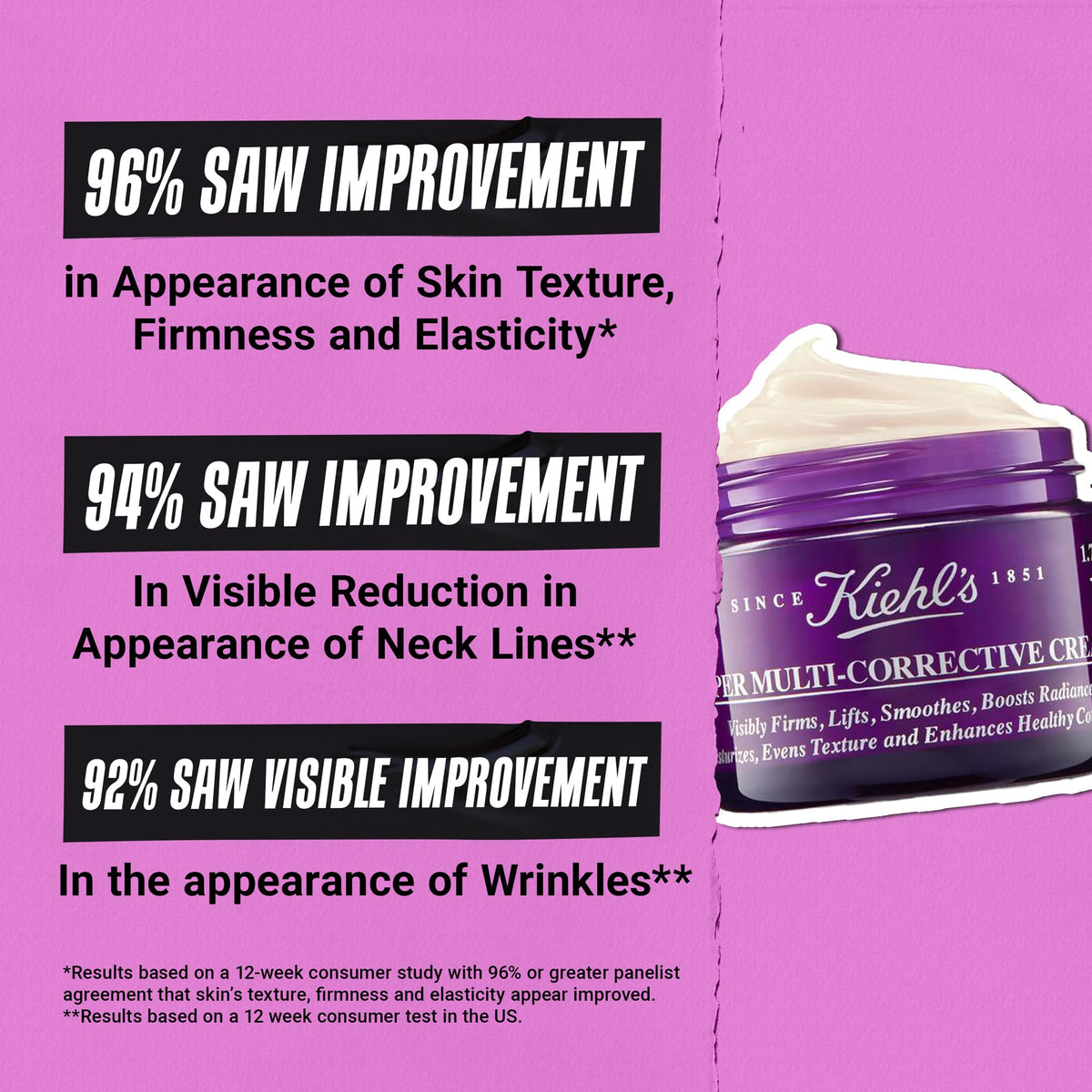 Kiehl's open jar top view showing product consistency and easy scoop benefit