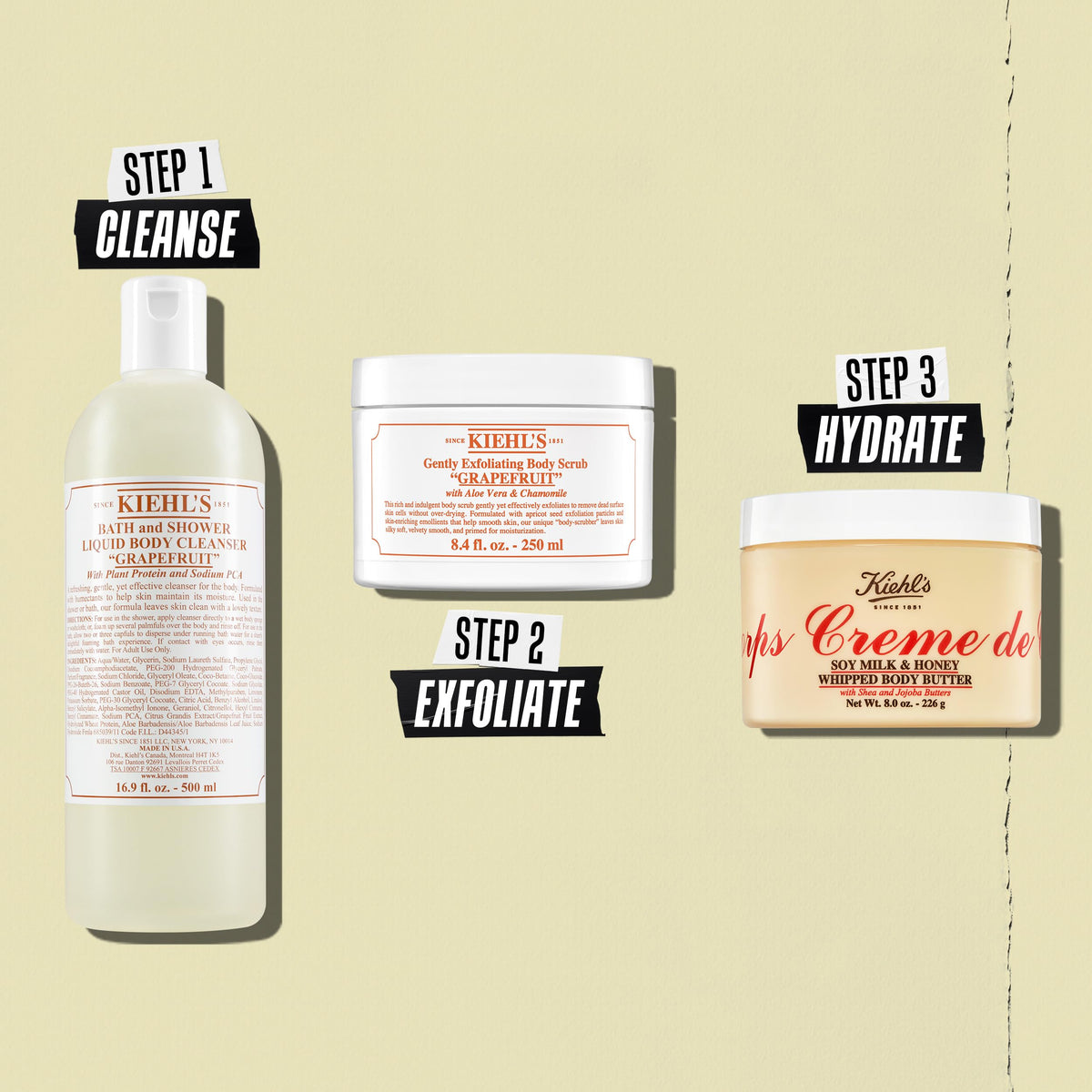 Kiehl's jar on bathroom shelf in lifestyle setting suggesting daily routine comfort