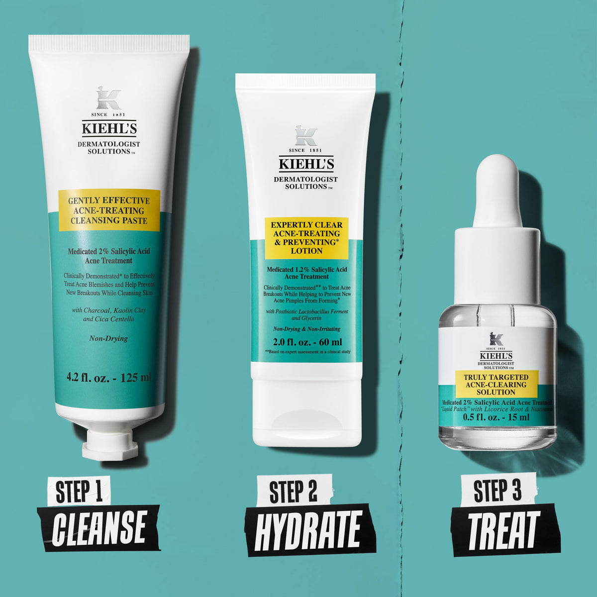 Kiehl's on bathroom shelf within a skincare routine suggesting daily convenience