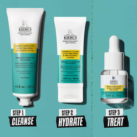 Kiehl's on bathroom shelf within a skincare routine suggesting daily convenience