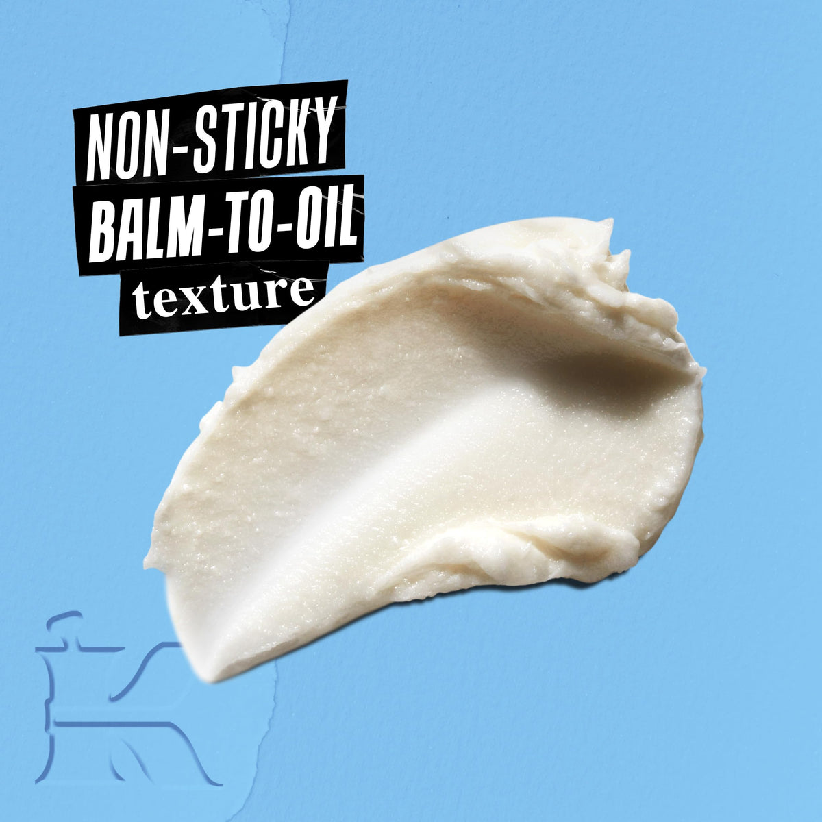 Kiehl's close-up of balm-to-oil texture demonstrating smooth, nourishing finish