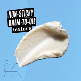 Kiehl's close-up of balm-to-oil texture demonstrating smooth, nourishing finish