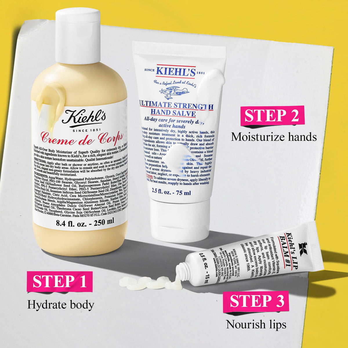 Kiehl's hand salve tube top view highlighting conditioning formula benefit