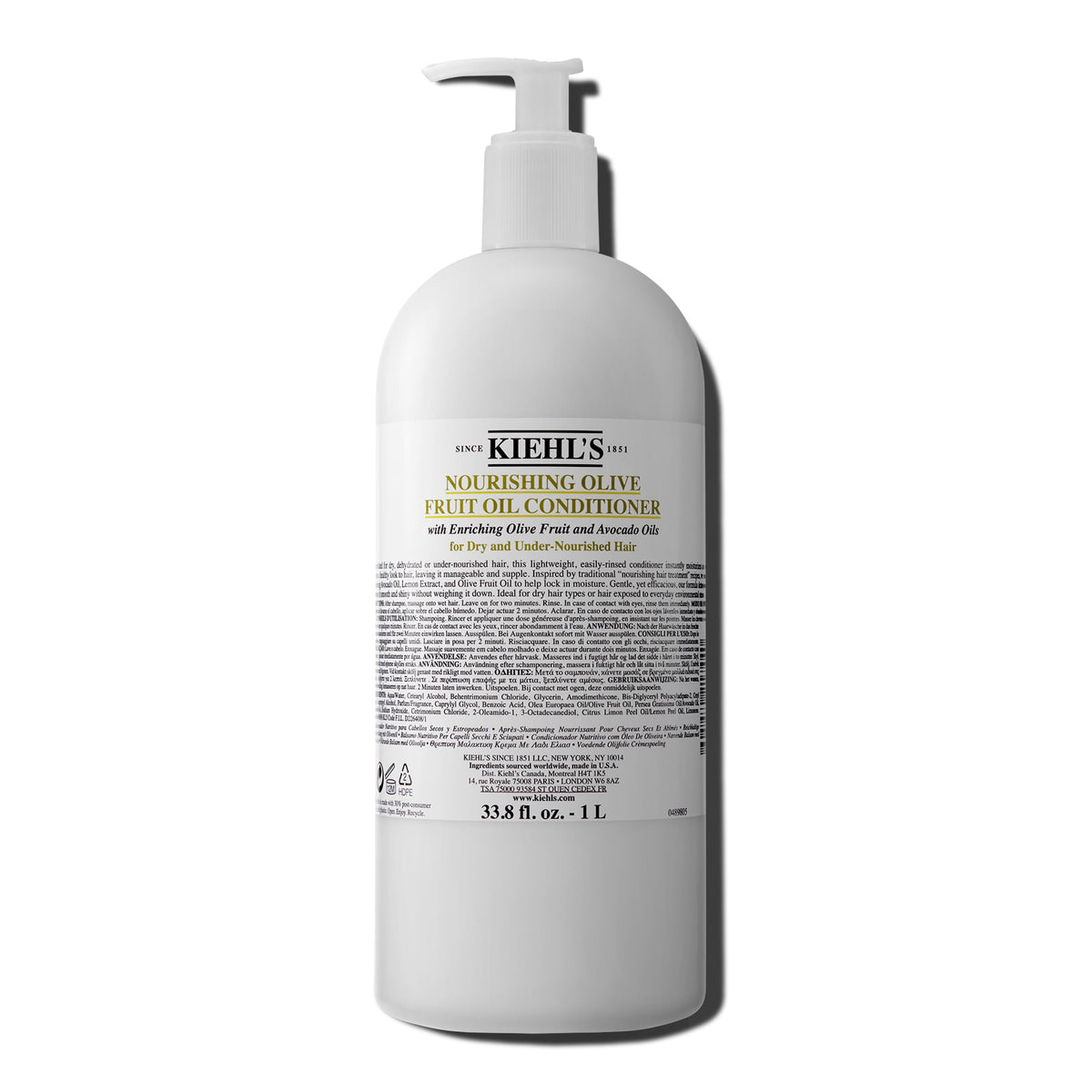 Kiehl's bottle front label showing product identity and benefits
