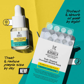 Kiehl's patch applied on skin demonstrating discreet targeted blemish coverage