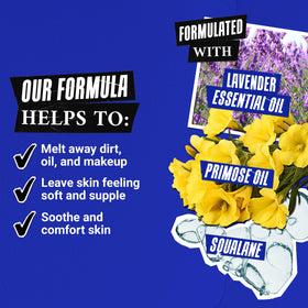 Kiehl's bottle on bathroom counter during evening routine, suggests relaxing cleansing benefit