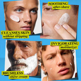 Kiehl's shave cream texture with menthol and camphor highlighting smooth glide and cooling