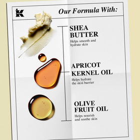 Kiehl's 8 oz jar beside common objects showing real-world size and portability