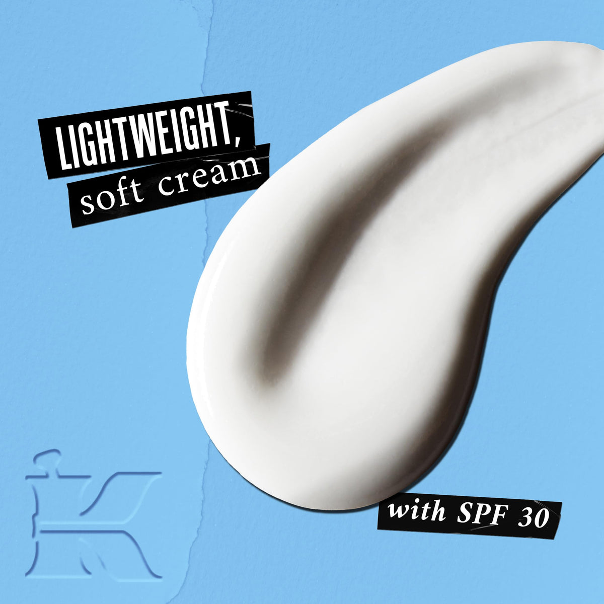 Kiehl's squalane-rich cream texture close-up showing lightweight absorbency