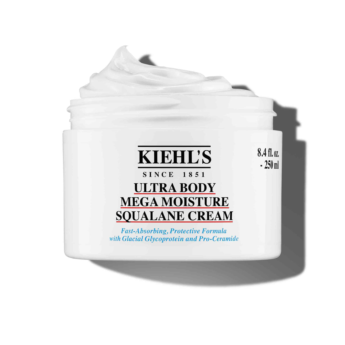 Kiehl's jar front packaging showing unscented formula and hydration benefit
