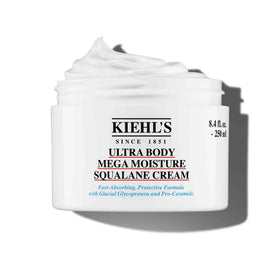 Kiehl's jar front packaging showing unscented formula and hydration benefit