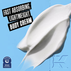 Kiehl's cream texture close-up highlighting lightweight absorbent feel