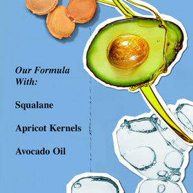 Kiehl's ingredient display with squalane and avocado oil showing nourishing benefits