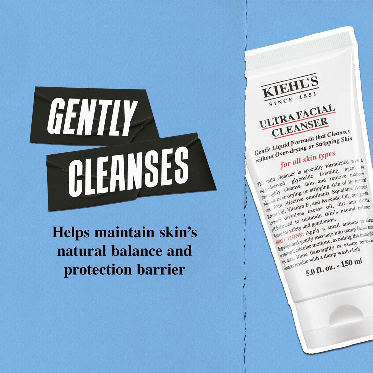 Kiehl's in-use demo removing makeup and oil for a clean complexion