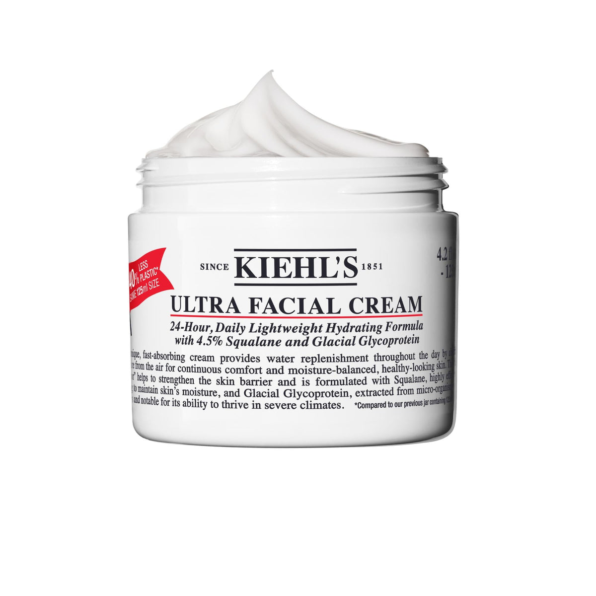 Kiehl's jar front view showing clean packaging and hydrating promise