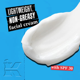 Kiehl's close-up cream texture demonstrating lightweight, non-greasy hydration