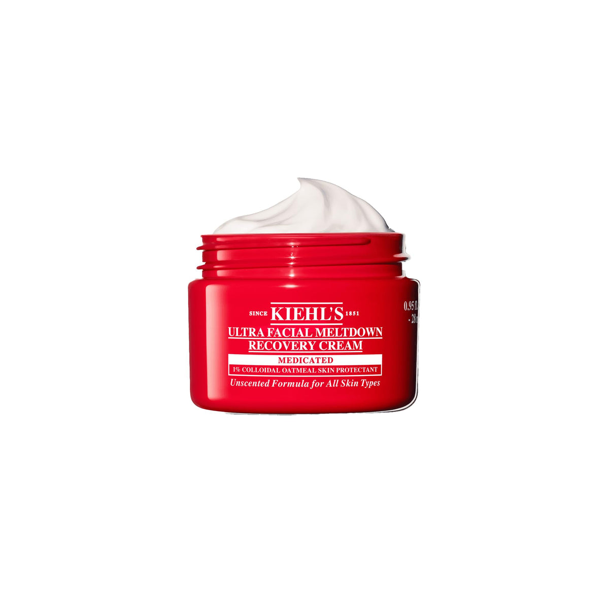 Kiehl's jar front packaging showing product and calming benefit