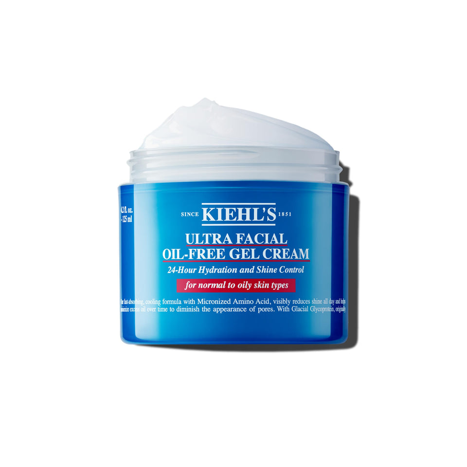 Kiehl's front packaging of Ultra Facial Oil-Free moisturizer showing label and jar
